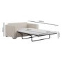 2 Seater Pull-Out Sofa Bed in Blue Stripe Chenille - Layton 