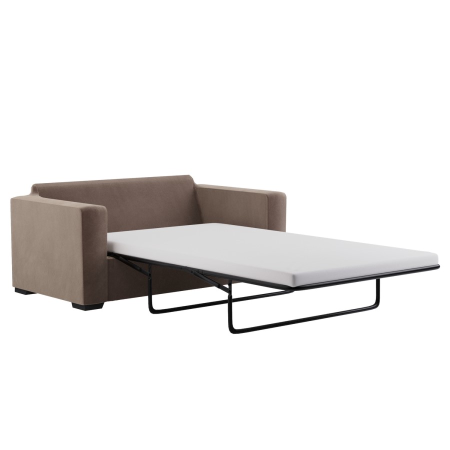 2 Seater Pull-Out Sofa Bed in Mink Velvet - Layton 