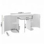 White and Gold Large Dressing Table with Storage Drawer and Shelves - Lily