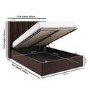 Chocolate Brown Velvet Double Ottoman Bed With Winged Headboard - Maddox