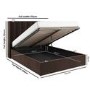 Chocolate Brown Velvet King Size Ottoman Bed With Winged Headboard - Maddox