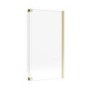 Brushed Brass Pivot L Shape Shower Bath Screen 1450 x 955mm - Maia