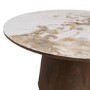 Round Walnut and Neutral Marble Effect Nest of 2 Tables - Malia