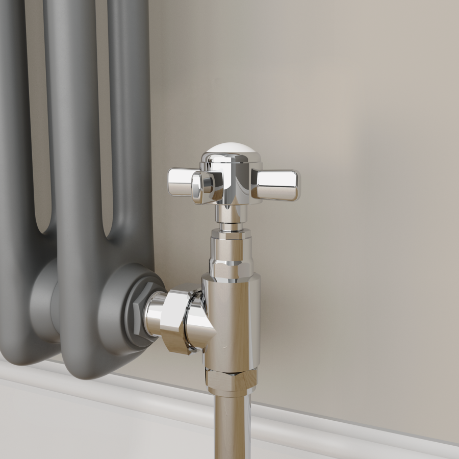 Maesta Chrome Traditional Manual Angled Radiator Valves (pair)