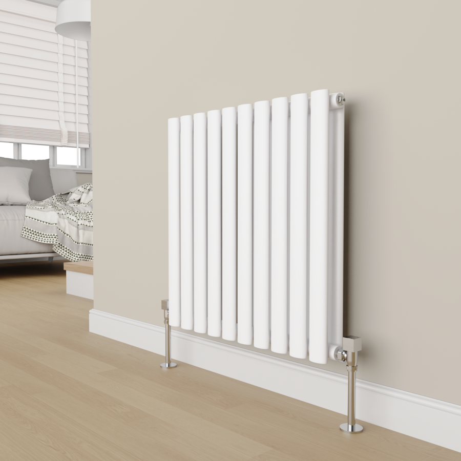 Elego Chrome Modern Manual Angled Radiator Valves (pair)