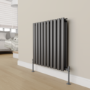 Elego Anthracite Gray Modern Manual Angled Radiator Valves (pair)