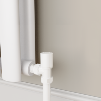 Elego White Modern Manual Angled Radiator Valves Pair