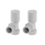 Elego White Modern Manual Angled Radiator Valves Pair