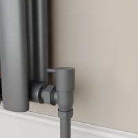 Elego Anthracite Gray Modern Manual Angled Radiator Valves (pair)