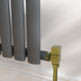 Elego Brushed Brass Modern Manual Angled Radiator Valves (pair)