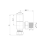 Elego Matte Black Modern Manual Angled Radiator Valves (pair)