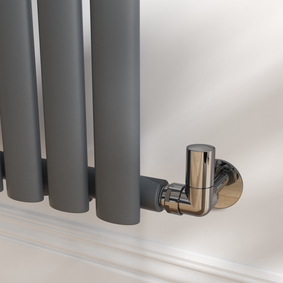 Elego Chrome Modern Manual Corner Radiator Valves With Lockshield