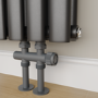 Elego Anthracite Gray Modern Manual H Block Radiator Valves 