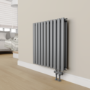 Elego Anthracite Gray Modern Manual H Block Radiator Valves 
