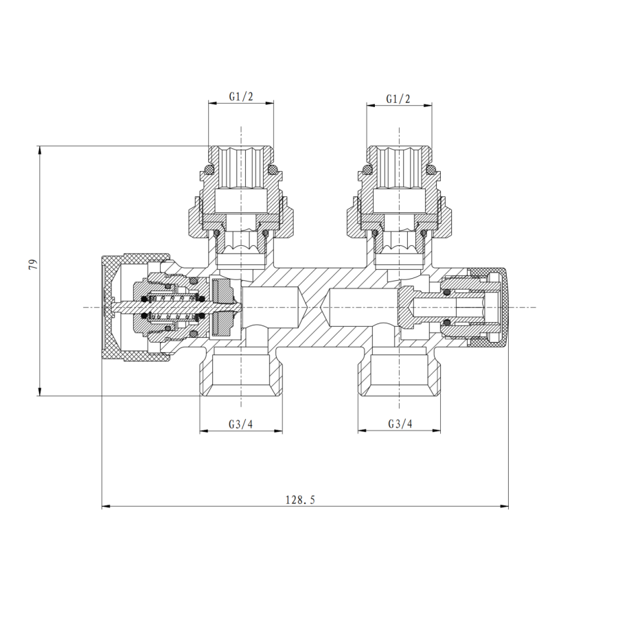Elego Anthracite Gray Modern Manual H Block Radiator Valves 