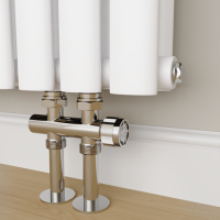 Elego Chrome Modern Manual H Block Radiator Valves 