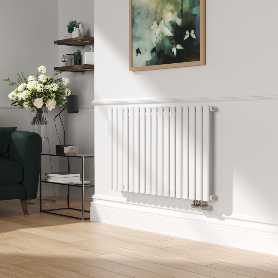 Elego Chrome Modern Manual H Block Angled Radiator Valves With Lockshield