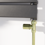 Elego Brushed Brass Modern Manual Straight Radiator Valves (pair)