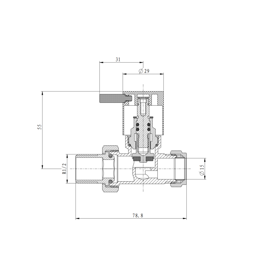 Elego Anthracite Gray Modern Manual Straight Radiator Valves (pair)