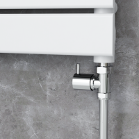 Elego Chrome Modern Manual Straight Radiator Valves (pair)
