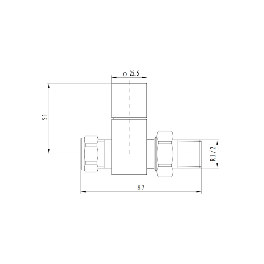 Elego Chrome Modern Manual Straight Radiator Valves (pair)