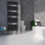 Elego Matte Black Modern Manual Straight Radiator Valves (pair)