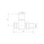 Elego Matte Black Modern Manual Straight Radiator Valves (pair)