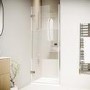 900mm Ribbed / Fluted Glass Left Hand Hinged Door Shower Enclosure 8mm Glass - Matira