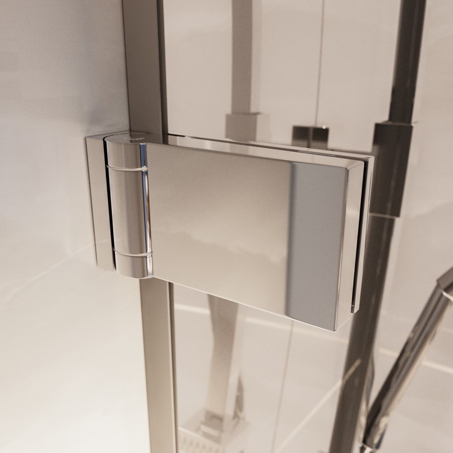 900mm Ribbed / Fluted Glass Left Hand Hinged Door Shower Enclosure 8mm Glass - Matira