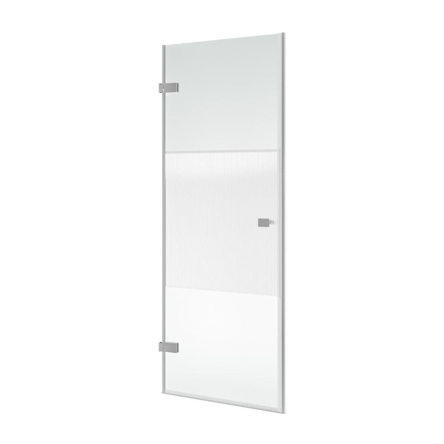 900mm Ribbed / Fluted Glass Left Hand Hinged Door Shower Enclosure 8mm Glass - Matira