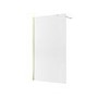 1000mm Brushed Brass Ribbed / Fluted Glass Shower Screen for Wet Room & Walk In Shower - Matira