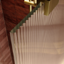 1200mm Brushed Brass Ribbed / Fluted Glass Shower Screen for Wet Room & Walk In Shower - Matira