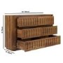 Wide Dark Wood Curved 6 Drawer Chest of Drawers - Fully Assembled - Meena