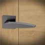 Internal Satin Black Lever Door Handle with Latch and Hinges Pack - 65mm Latch - Mezen - XL Joinery