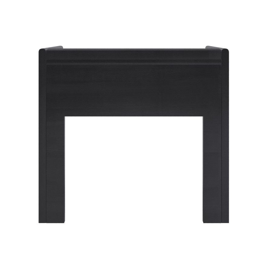 Wide Black 1 Drawer Bedside Table - Margot 