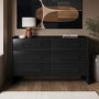 Wide Black 6 Drawer Chest of Drawers - Margot