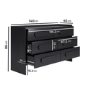 Wide Black 6 Drawer Chest of Drawers - Margot