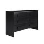 Wide Black 6 Drawer Chest of Drawers - Margot