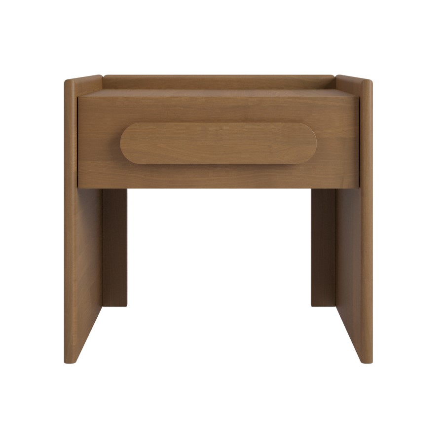 Wide Wooden 1 Drawer Bedside Table - Margot