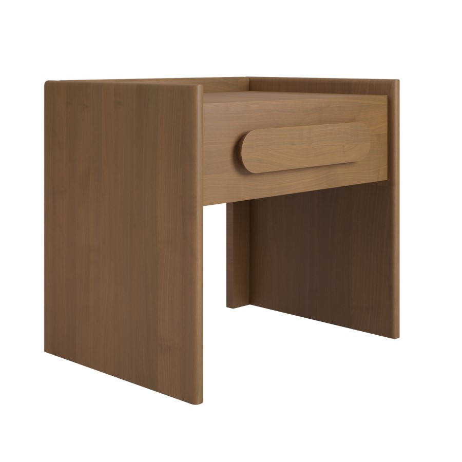 Wide Wooden 1 Drawer Bedside Table - Margot