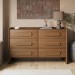 Wide Dark Wood 6 Drawer Chest of Drawers - Margot