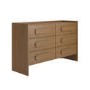 Wide Dark Wood 6 Drawer Chest of Drawers - Margot