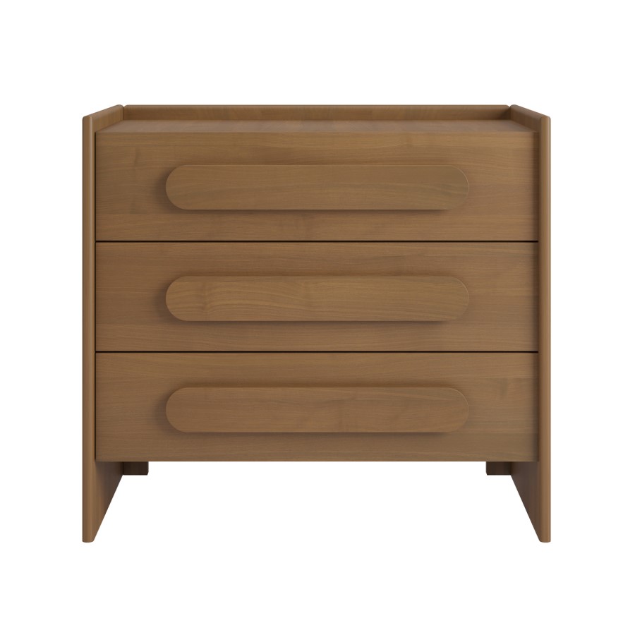 Wide Wooden 3 Drawer Chest of Drawers - Margot