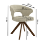Set of 2 Beige Upholstered Swivel Dining Chairs with Walnut Legs - Mila