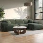 4 Seater L-Shape Chaise Corner Sofa in Green Chenille - Mahalia