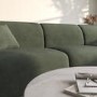 4 Seater L-Shape Chaise Corner Sofa in Green Chenille - Mahalia