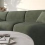 4 Seater L-Shape Chaise Corner Sofa in Green Chenille - Mahalia
