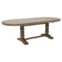 Farmhouse Extending Dining Table Set with 6 Beige Fabric Dining Chairs - Madeline