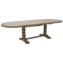 Farmhouse Extending Dining Table Set with 6 Beige Fabric Dining Chairs - Madeline