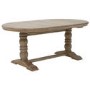 Farmhouse Extending Dining Table Set with 6 Beige Fabric Dining Chairs - Madeline